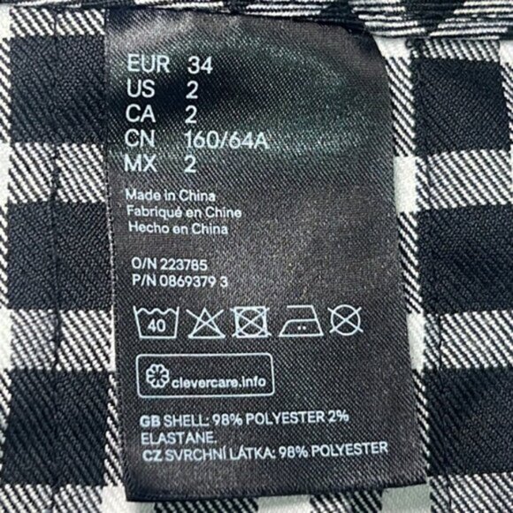 Divided Black &  White Gingham Mini skirt. Size 2 - Picture 5 of 9